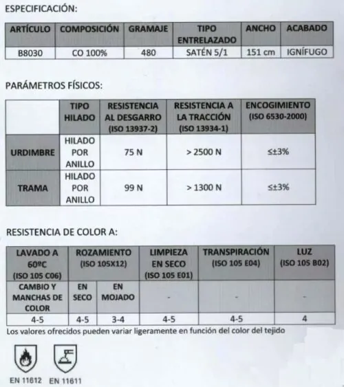 Satén 5/1 480 G/M2