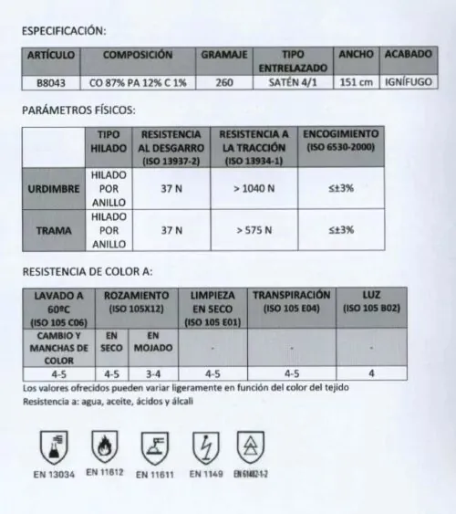 Satén 4/1 260 G/M2